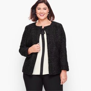 NWT Talbots black EMBELLISHED TWEED JACKET blazer size 20WP fancy party cocktail
